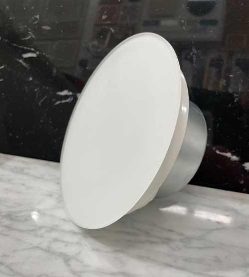 Анемостат со стеклянной внешней частью FOZA D 125 мм. Матовое зеркало. Белый